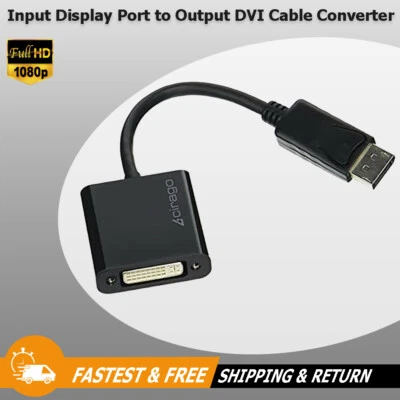 Cirago Display Port DP Male to DVI Female 1080P Video Connector Cable Adapter - Image 1 of 4