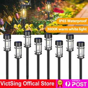 8PCS Upgraded LED Filament Solar Pathway Lights Waterproof Garden Landscape Lamp - Picture 1 of 19