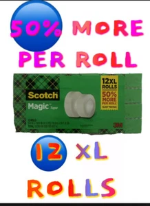 Scotch Magic Tape Mine 12 Rollen, 3/4"" x 1500"" pro original matte Oberfläche Jumbo - Bild 1 von 3