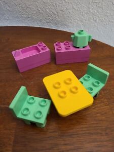 LEGO DUPLO REPLACEMENT Pink Sink Stove tea coffee kettle kitchen table chairs