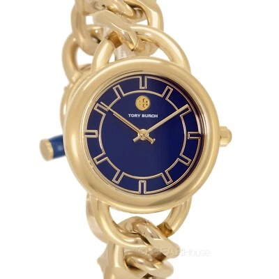 TORY BURCH Ravello Womens Gold Watch, Navy Blue Dial, Stainless Steel Chain Band - Image 1 of 4