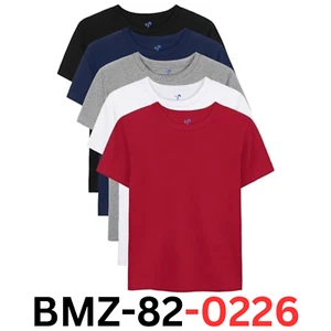 YERIOK 5 Pack Boys Shirts Short Sleeve Cotton T-Shirts Kids Toddler 7-8 Yr Black - Picture 1 of 5