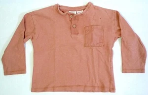 Zara Kids Lachsrot Henley Mini-Waffel Strick Tasche Langarm Shirt (2-3 Jahre) - Bild 1 von 13