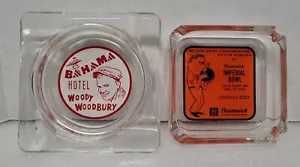 Confezione posacenere in vetro vintage. Ciotola Woody Woodbury & Brunswick (FL) dipinta sul retro - Foto 1 di 6