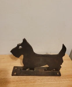 1920s Cast Iron Norristown PA Foundry SCOTTIE SCOTTY DOG Boot Scraper Doorstop - Zdjęcie 1 z 9