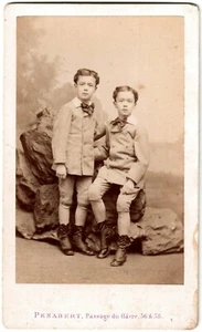 Cdv.François et Antoine de Simard de Pitray.Photo albuminée.Penabert Paris 1875. - Picture 1 of 3
