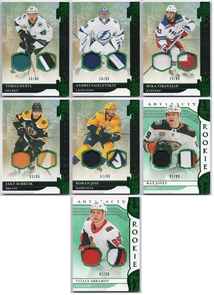 2019-20 Artifacts Materials Emerald GU Logo Patch Serial # Pick Any - Image 1 of 1