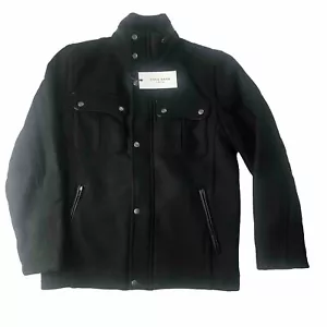 Cole Haan Men's Black Melton Wool Trucker Jacket Small NWT - Picture 1 of 16