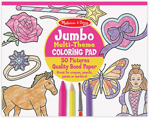 Jumbo 50-seitiges Malpad für Kinder - Pferde, Herzen, Blumen & mehr FSC-zertifiziert