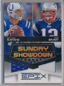 BRADY / MANNING - 2010 Panini EPIX Sunday Showdown Game Worn Jersey /200 - Picture 1 of 2