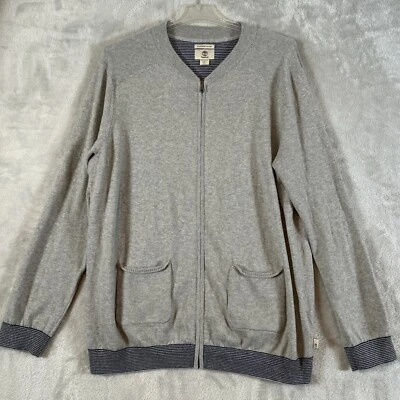 Suéter Cárdigan Timberland Cremallera Completa Gris Mezcla Cachemira Calce Ajustado XXL Foto 1 de 4
