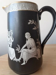 Rare Antique Black Vase 'Greek' Art deco Rialto Ware Fenton Made In England - Picture 1 of 12