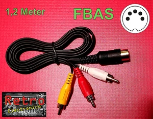 Commodore VC20 FBAS Stereo Monitor Video Kabel DIN 3 RCA Cinch Video High Audio - Bild 1 von 4