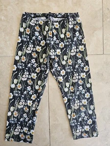 Monnalisa Girls Size 6 Cropped Floral Leggings - Picture 1 of 4