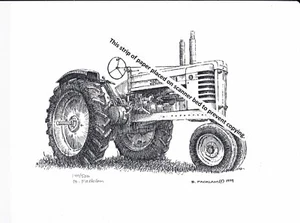 Trattore agricolo John Deere modello B ~ stampa a penna e inchiostro - Foto 1 di 2