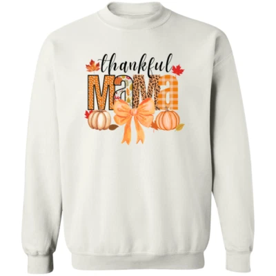 Women "Thankful Mama" Design  Long Sleeve Sweatshirt~ White~ Sz L - Image 1 of 2