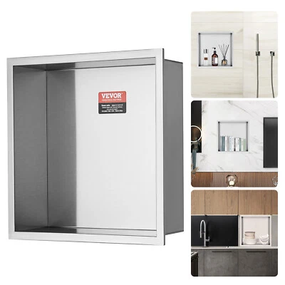 VEVOR Stainless Steel Shower Niche 33x33cm Double Shelf Wall-inserted for Shower - Image 1 of 4