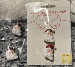 Christmas Santa Button Covers set of 4 Christmas Button Covers NEW Santa Face - Picture 1 of 5