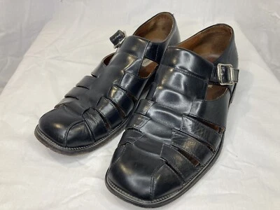Bachrach Fishermen Size 10.5 Dress Sandals Shoes Black Leather Summer Excellent - Image 1 of 4