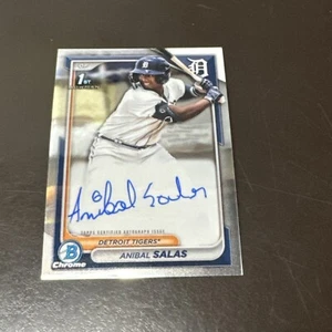 2024 Bowman Chrome Anibal Salas 1st Bowman Chrome Auto Detroit Tigers - Picture 1 of 3