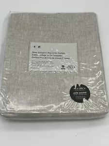 West Elm Sheer European Flax Linen Curtain 48 x 108 in Pole Pocket NEW - Picture 1 of 6