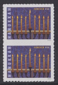 US 5153 Hanukkah F vert pair MNH 2016 - Picture 1 of 1