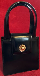 BULGARI Elegante kleine Handtasche Tragegriffe Leder schwarz 16x15x8,5cm STYLISH - Bild 1 von 12