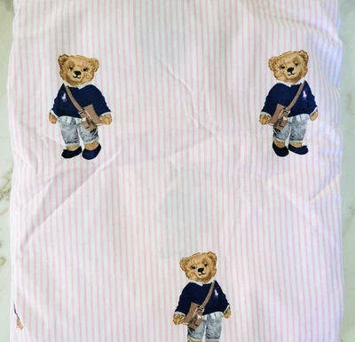 NEW - Polo Ralph Lauren Fitted Sheet - Pink Teddy Bear - Full Size [#1245] - Image 1 of 4