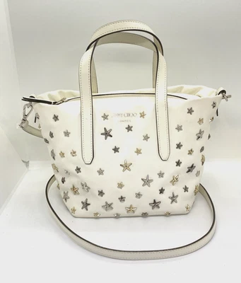usado JIMMY CHOO Starterds 2 vías mini bolso de hombro cuero blanco 27827 - Imagen 1 de 4
