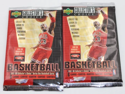 Sealed 1997-98 Collector's Choice Basketball Pack Upper Deck 97-98 NBA x2 Packs - Image 1 of 4