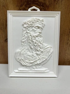 Greek God Zeus White Relief 6x4.5 inch Wall Art 3D Printed With Hanger - Picture 1 of 4