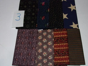 8 Fat Quarters Lot - Jo Morton Andover Cotton Fabric #3 - Picture 1 of 3