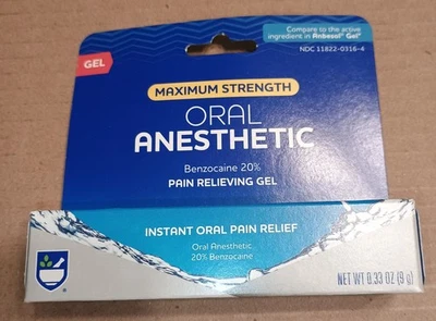 Rite Aid Brand Oral Anesthetic Gel. Benzocaine 20% Maximum Strength.  0.33 oz. - Image 1 of 2