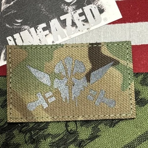 IR Reflective Nightvis Ghost Warrio… 2x3” Hook&loop Funny tactical With Backing - Picture 1 of 5