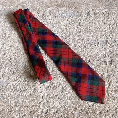Corbata escocesa Macduff Clan tartán a cuadros 100 % lana nueva azul verde rojo Foto 1 de 4