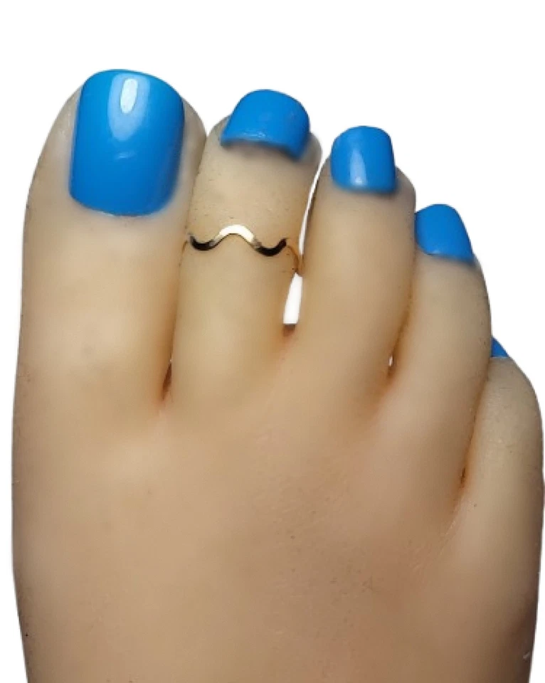 14k gold filled wave toe ring - non adjustable toe rings for Women Size 3.5 - Изображение 1 из 4