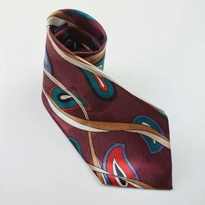 Vintage USA Made Abstract Pattern Tie Multi Coloured Polyester TOWNCRAFT - Picture 1 of 3