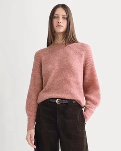 Maglione donna Everlane bozzolo girocollo morbido alpaca rosa chiaro taglia media - Foto 1 di 12