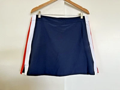 LADY HAGAN Navy Blue SKORT NWT Size 12  Red White Blue Stripe - Image 1 of 4