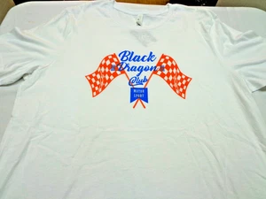 BLACK DRAGON CLUB Motor Sports White T Shirt Size XL NEW - Picture 1 of 9