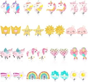 16 Paar Ohrclips für Mädchen Kinder Kleinkinder Anzieh Schmuck - Bild 1 von 12