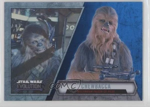 2016 Topps Star Wars Evolution Blue Lightsaber Chewbacca #58 0o9 - Picture 1 of 3