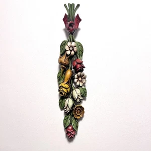 Antike handgefertigte Holz Blumen Panel Wanddeko - Französisch - Bild 1 von 6