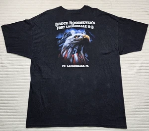 Harley Davidson T Shirt Mens 2XL Black Eagle American Flag Fort Lauderdale - Picture 1 of 12
