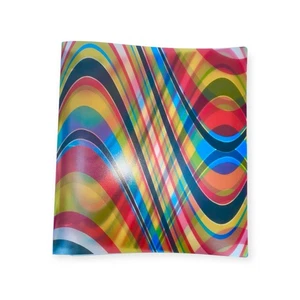VINTAGE NO BOUNDARIES BINDER PSYCHEDELIC SWIRL DISCO RETRO Y2K ERA CYBER RAVE - Picture 1 of 7