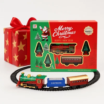 JUEGO TREN ELÉCTRICO NAVIDAD JUGUETES LOCOMOTORA PISTA SET ÁRBOL JUGUETE REGALO NAVIDAD 🎁 - Imagen 1 de 4