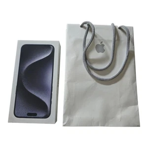BOITE SEULE Apple iPhone 15 Pro Max Bleu Titane + Autocollants Manuels Apple Bag - Photo 1 sur 6