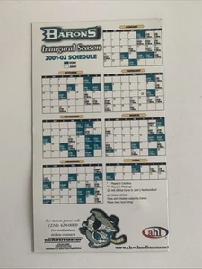 AHL Cleveland Barons Inaugural Season Schedule 2001-20002 - Magnet - Hockey - Picture 1 of 3