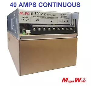 40 Amp Continuous CB Radio Power Supply 10-15.5V MegaWatt® 12V 13.8V - Picture 1 of 4