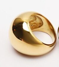 Gold plated mirror chunky dome stainless steel waterproof  stacking rings